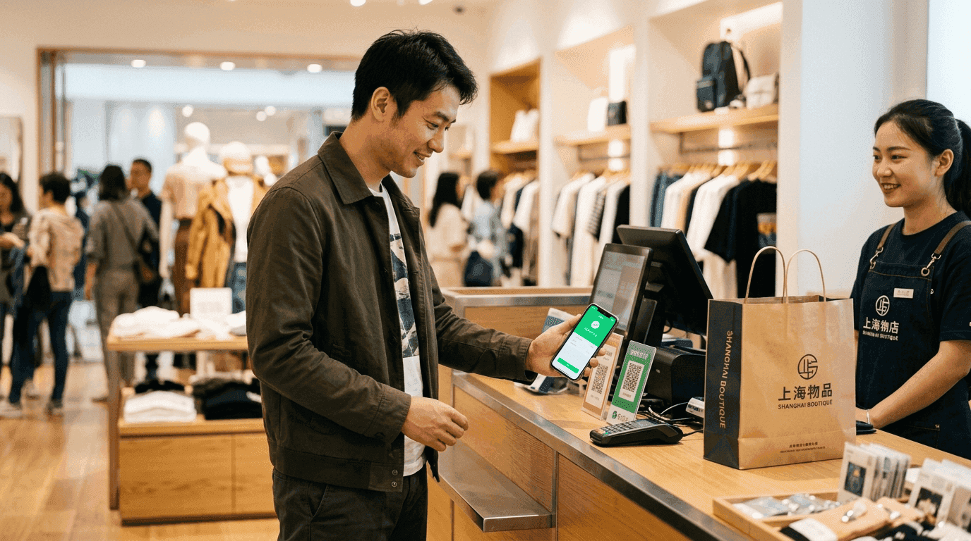 Customer completing a purchase through WeChat Mini Program